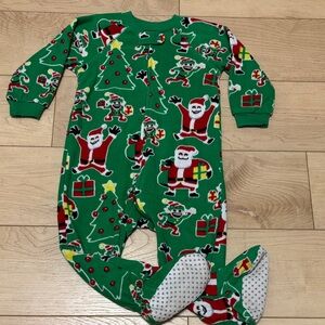 The Children's Place Green Santa and Tree Footie